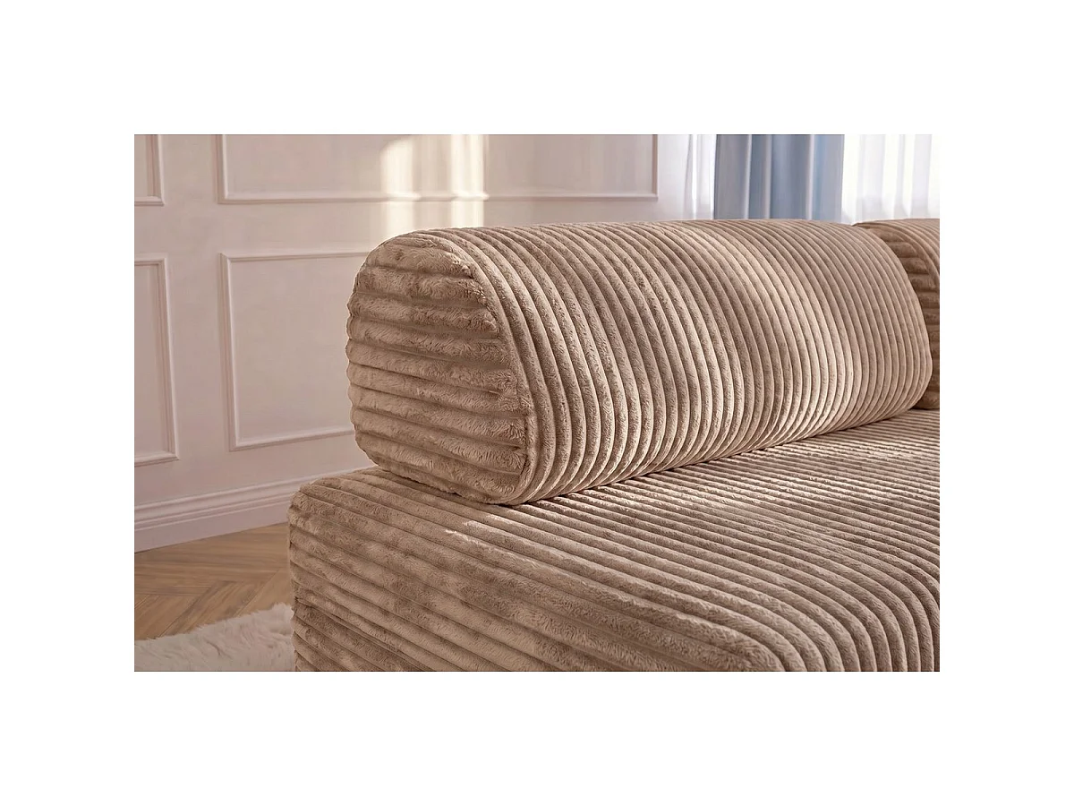 Fauteuil modulable et convertible - Velours côtelé XL - Marron