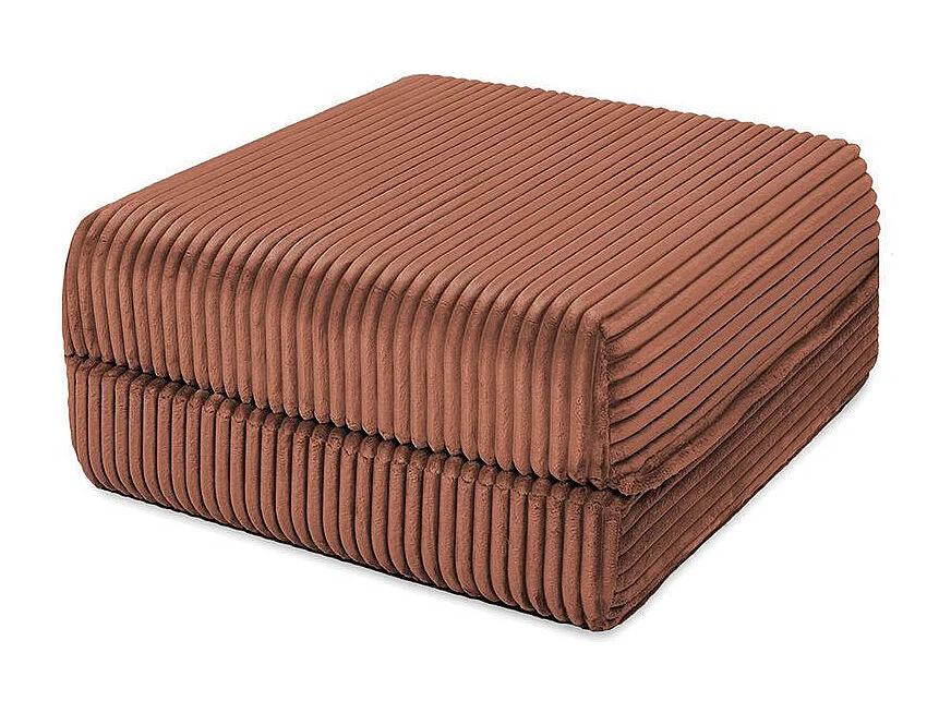 Canapé d'angle modulable et convertible 4 places - Velours côtelé XL - Terracotta