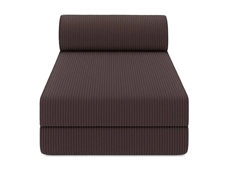 Canapé d'angle modulable et convertible 5 places - Velours côtelé - Marron