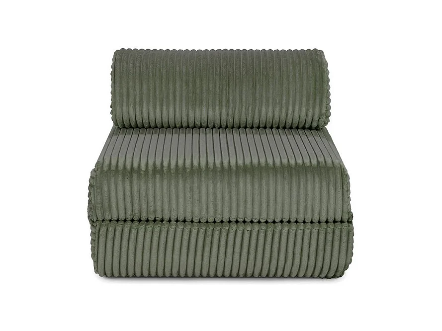 Fauteuil modulable et convertible - Velours côtelé XL - Vert