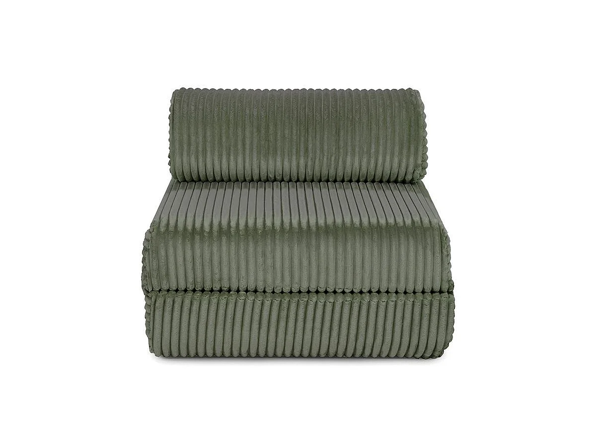 Fauteuil modulable et convertible - Velours côtelé XL - Vert