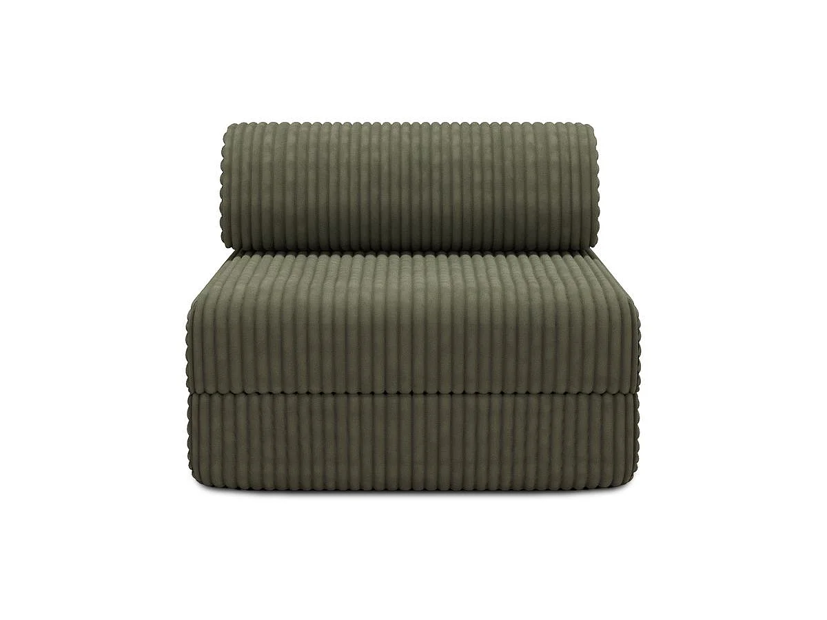 Fauteuil modulable et convertible - Velours côtelé XL - Vert