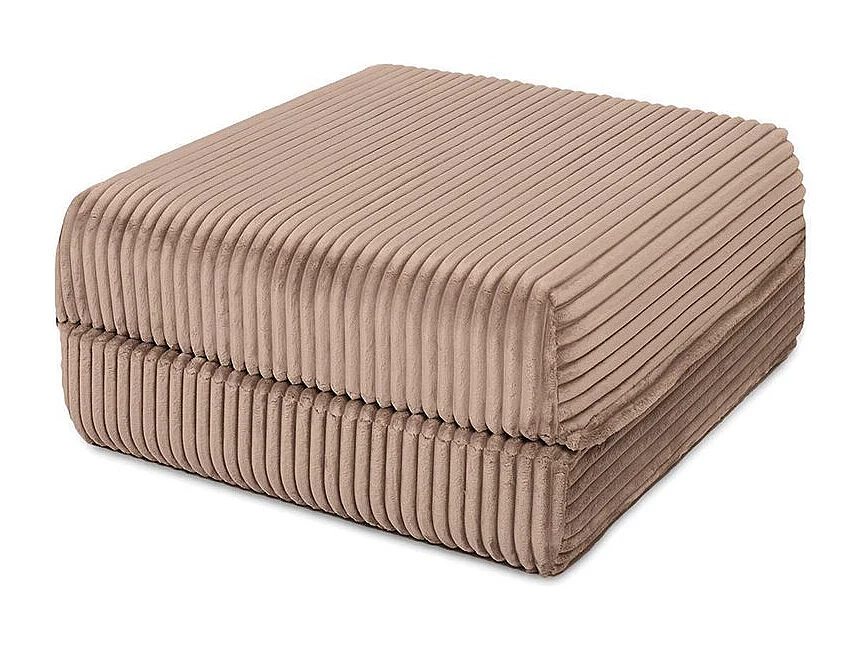 Canapé d'angle modulable et convertible 4 places - Velours côtelé XL - Marron