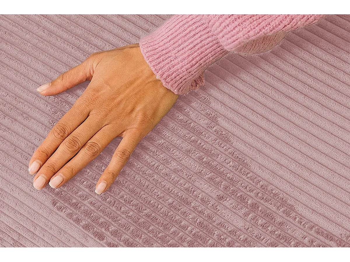 Canapé droit modulable et convertible 2 places - Velours côtelé - Rose pâle