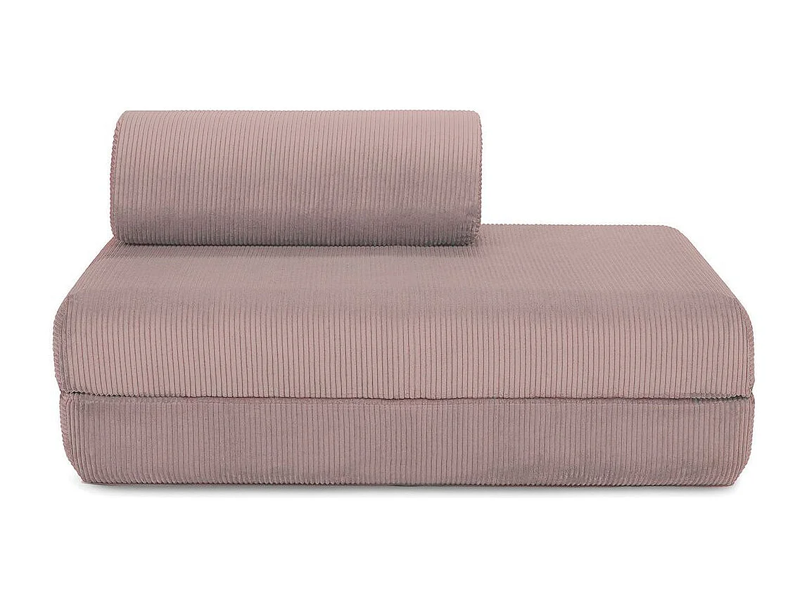 Canapé droit modulable et convertible 2 places - Velours côtelé - Rose pâle