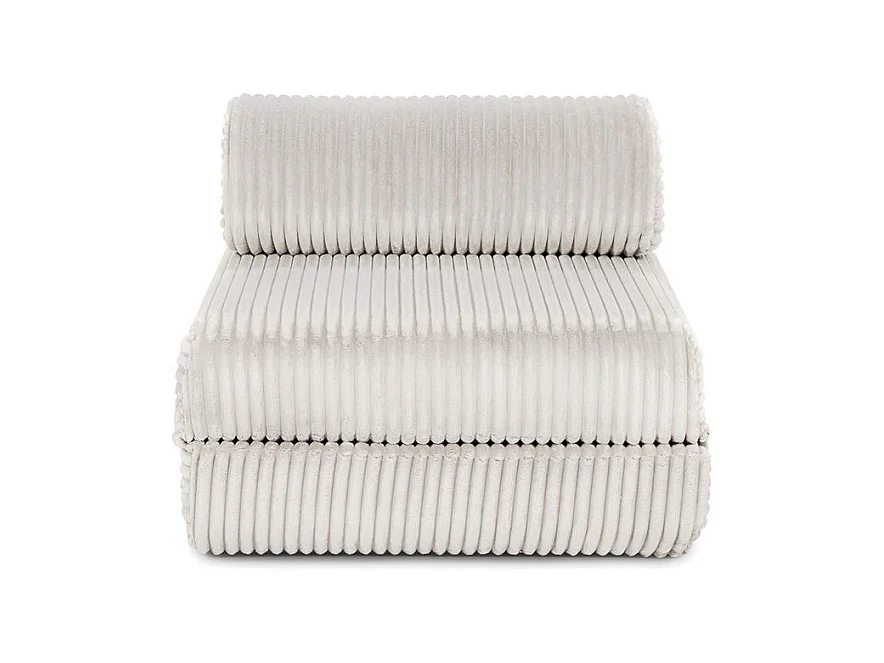 Fauteuil modulable et convertible - Velours côtelé XL - Blanc