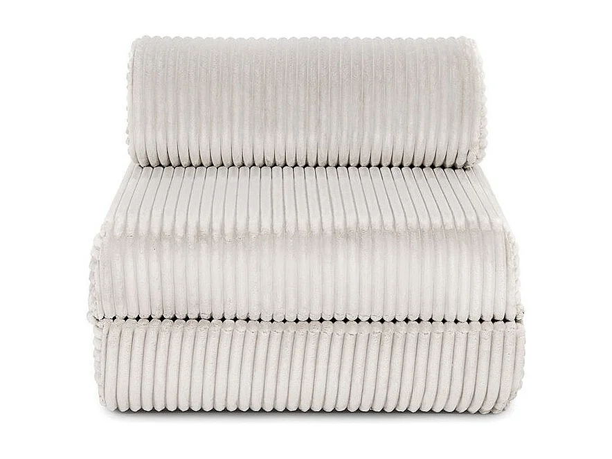 Fauteuil modulable et convertible - Velours côtelé XL - Blanc