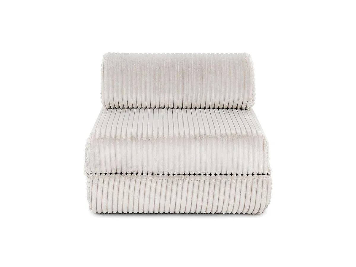 Fauteuil modulable et convertible - Velours côtelé XL - Blanc