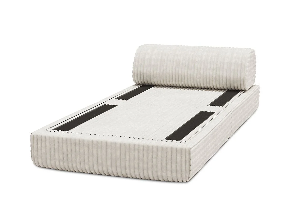 Fauteuil modulable et convertible - Velours côtelé XL - Blanc