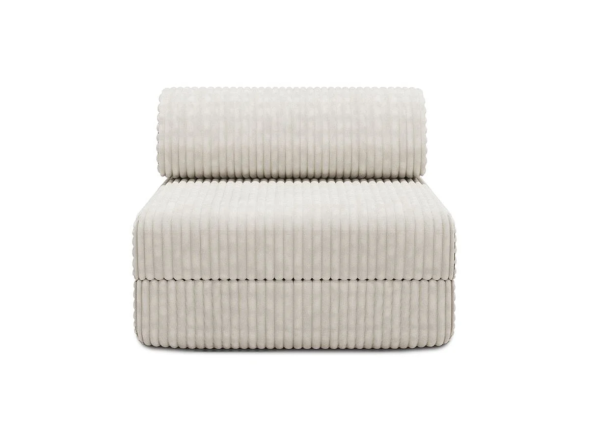 Fauteuil modulable et convertible - Velours côtelé XL - Blanc