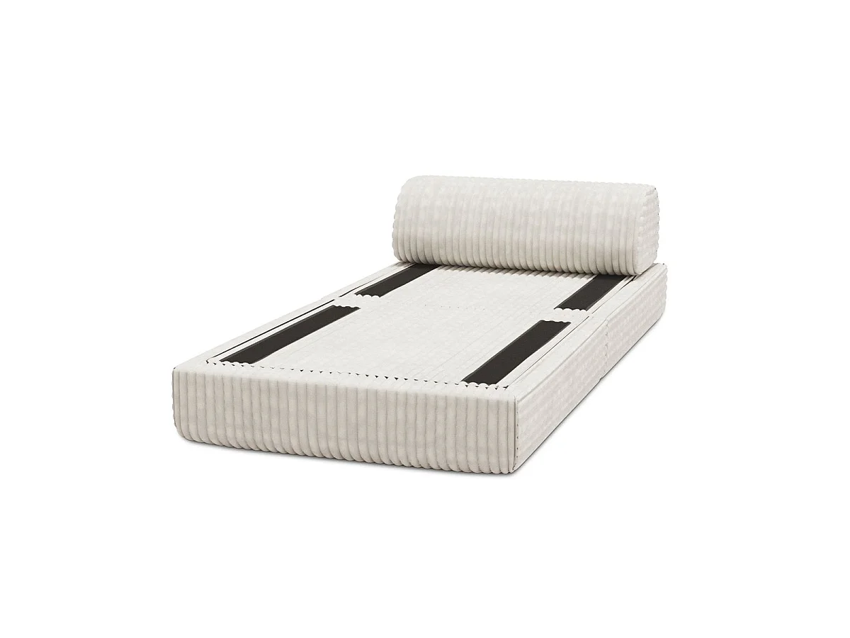 XL witte corduroy fauteuil met verstelbare rugleuning