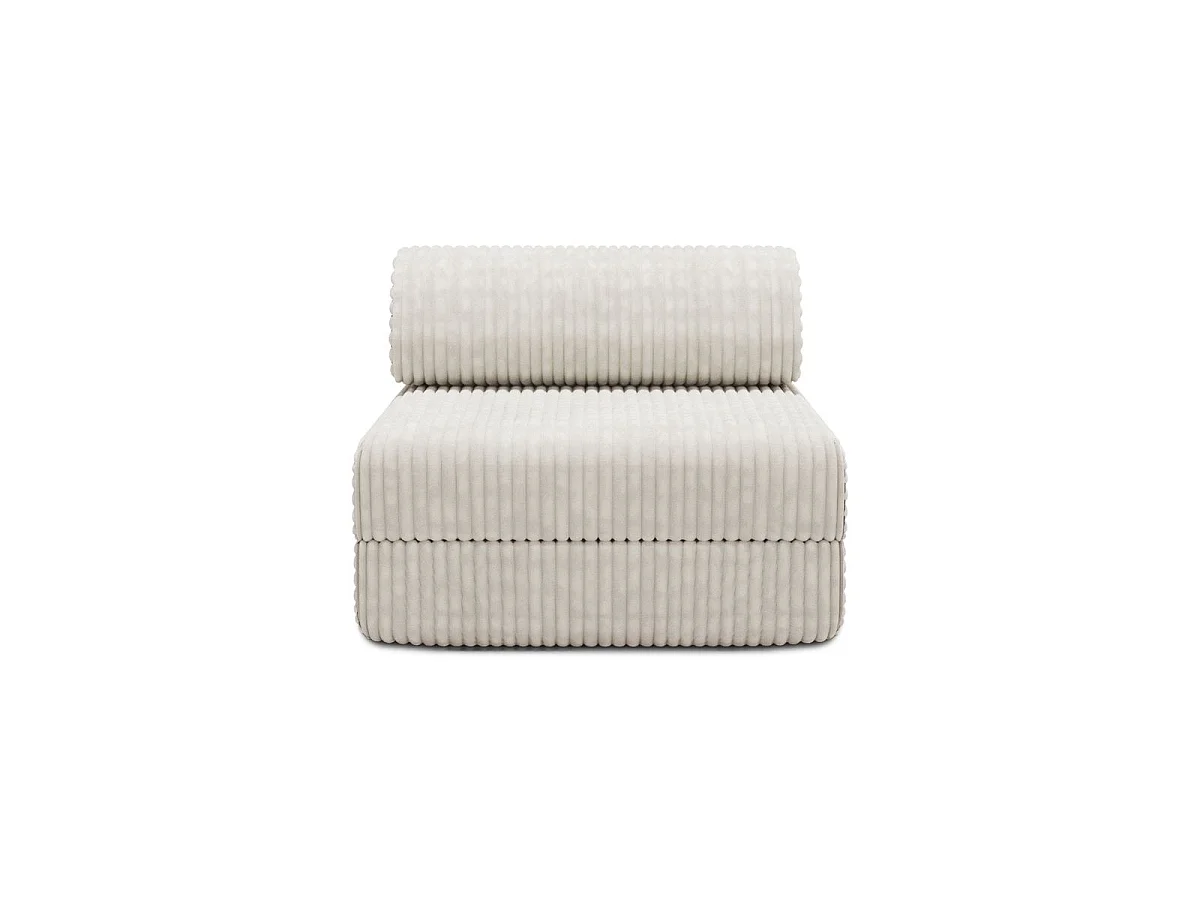 XL witte corduroy fauteuil met verstelbare rugleuning
