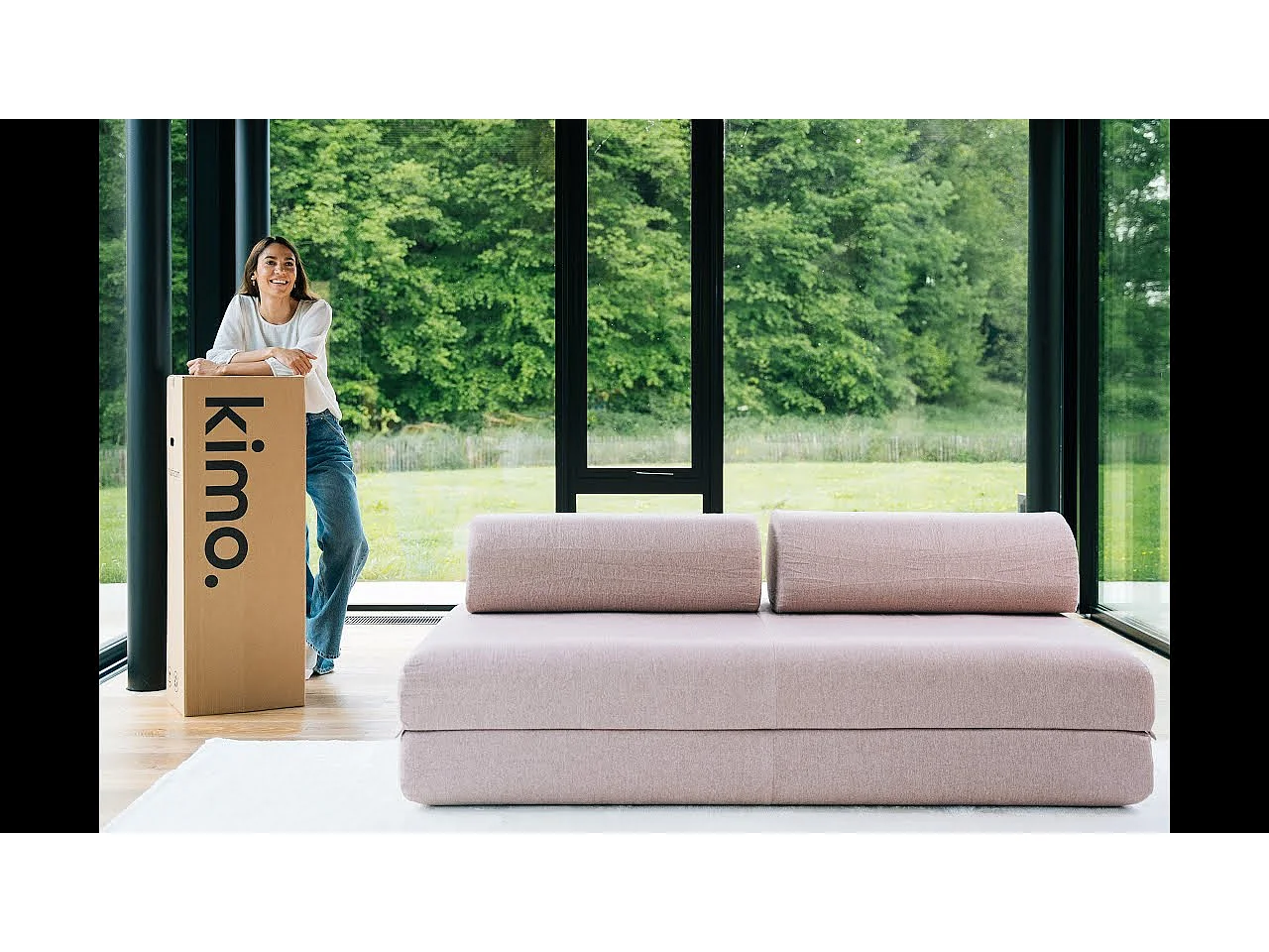 Pouf de jardin modulable et convertible - Tissu imperméable - Gris