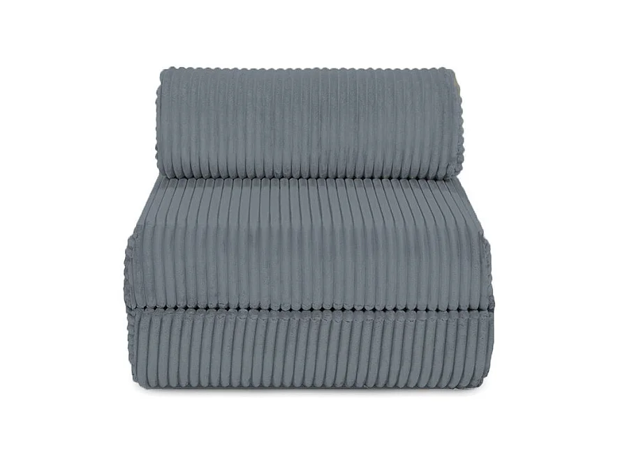 Fauteuil modulable et convertible - Velours côtelé XL - Gris