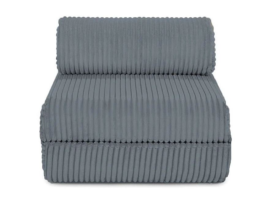 Fauteuil modulable et convertible - Velours côtelé XL - Gris