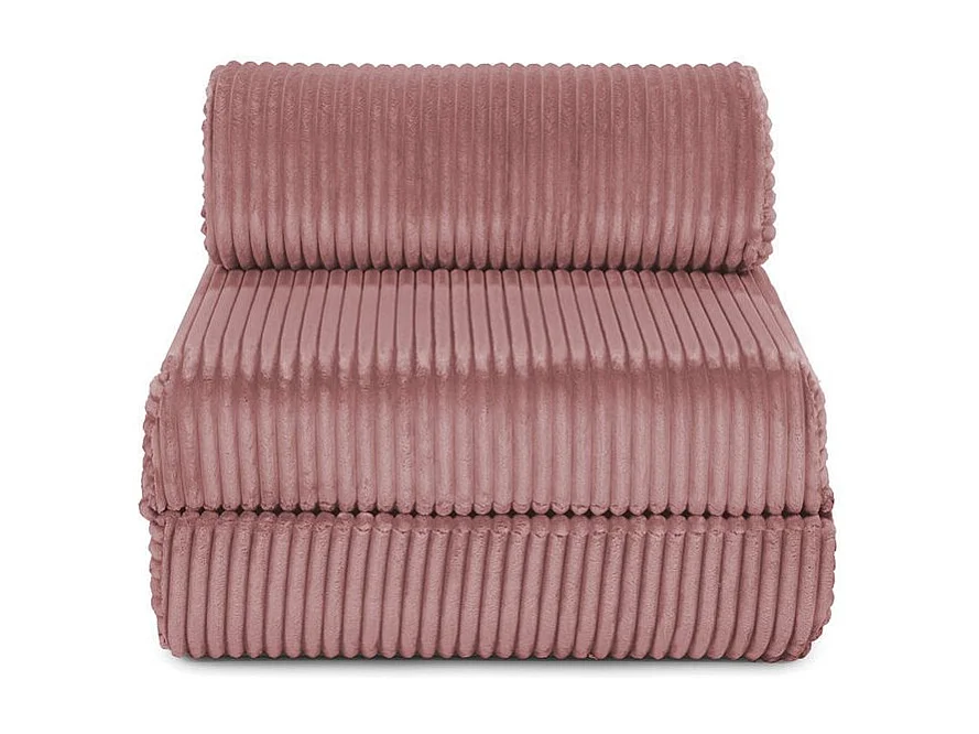 Fauteuil modulable et convertible - Velours côtelé XL - Rose