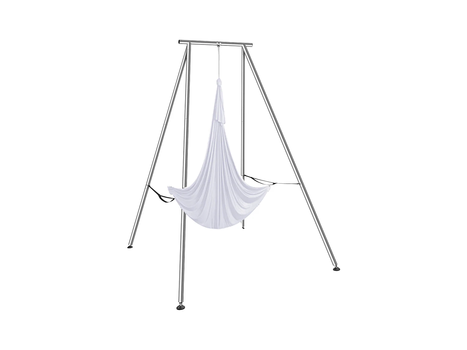 Kit de Balançoire de Yoga SucceBuy, avec Support et Hamac en Soie Aérienne, Capacité de 250 kg, Cadre de Yoga Blanc
