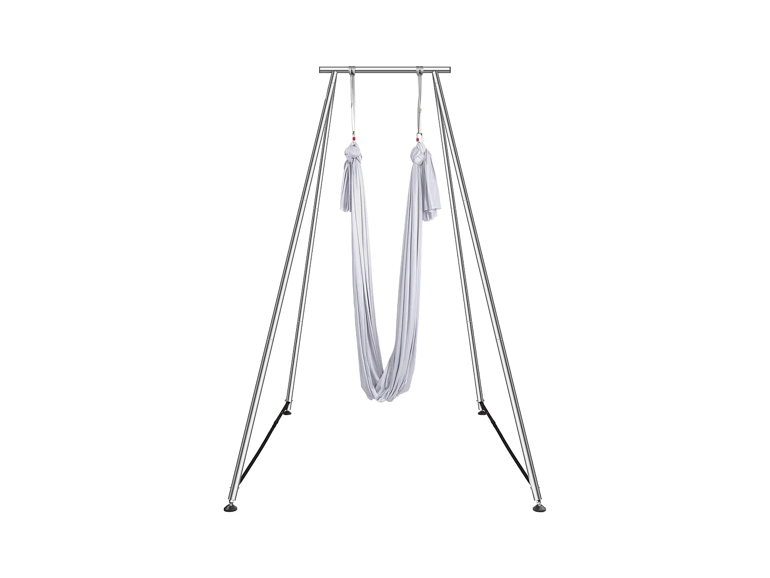 Kit de Balançoire de Yoga SucceBuy, avec Support et Hamac en Soie Aérienne, Capacité de 250 kg, Cadre de Yoga Blanc