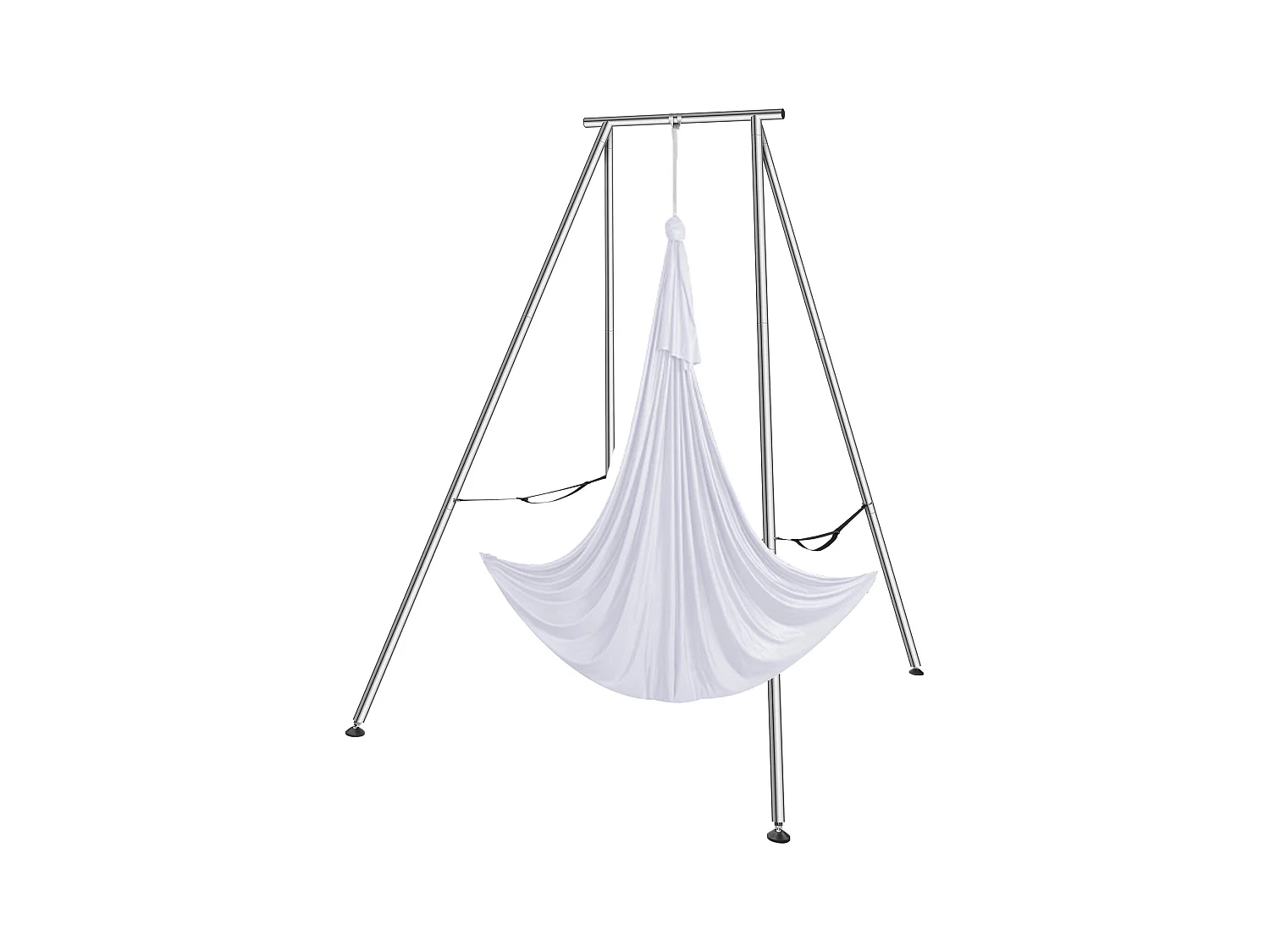 Kit de Balançoire de Yoga SucceBuy, avec Support et Hamac en Soie Aérienne, Capacité de 250 kg, Cadre de Yoga Blanc