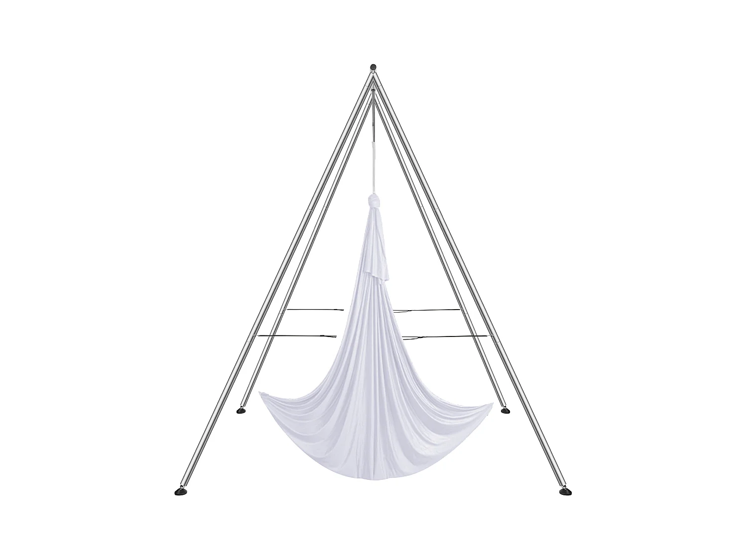 Kit de Balançoire de Yoga SucceBuy, avec Support et Hamac en Soie Aérienne, Capacité de 250 kg, Cadre de Yoga Blanc