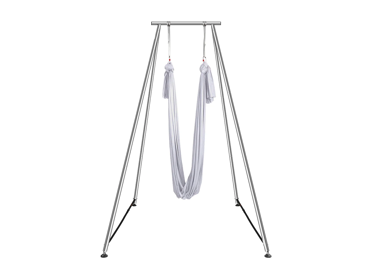 Kit de Balançoire de Yoga SucceBuy, avec Support et Hamac en Soie Aérienne, Capacité de 250 kg, Cadre de Yoga Blanc