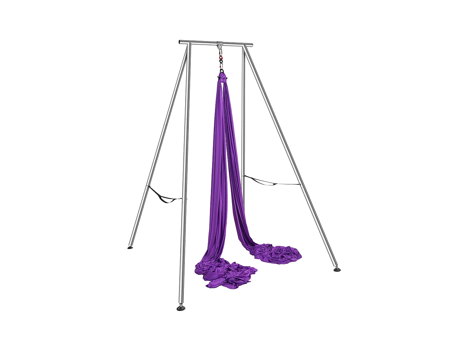 Kit de Balançoire de Yoga SucceBuy, avec Support et Hamac Aérien, Capacité de 250 kg, Cadre de Yoga Violet