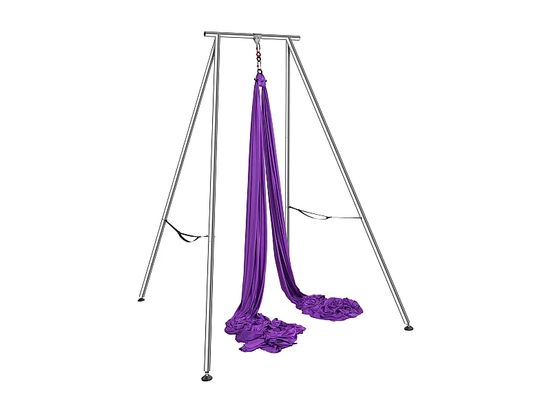 Kit de Balançoire de Yoga SucceBuy, avec Support et Hamac Aérien, Capacité de 250 kg, Cadre de Yoga Violet
