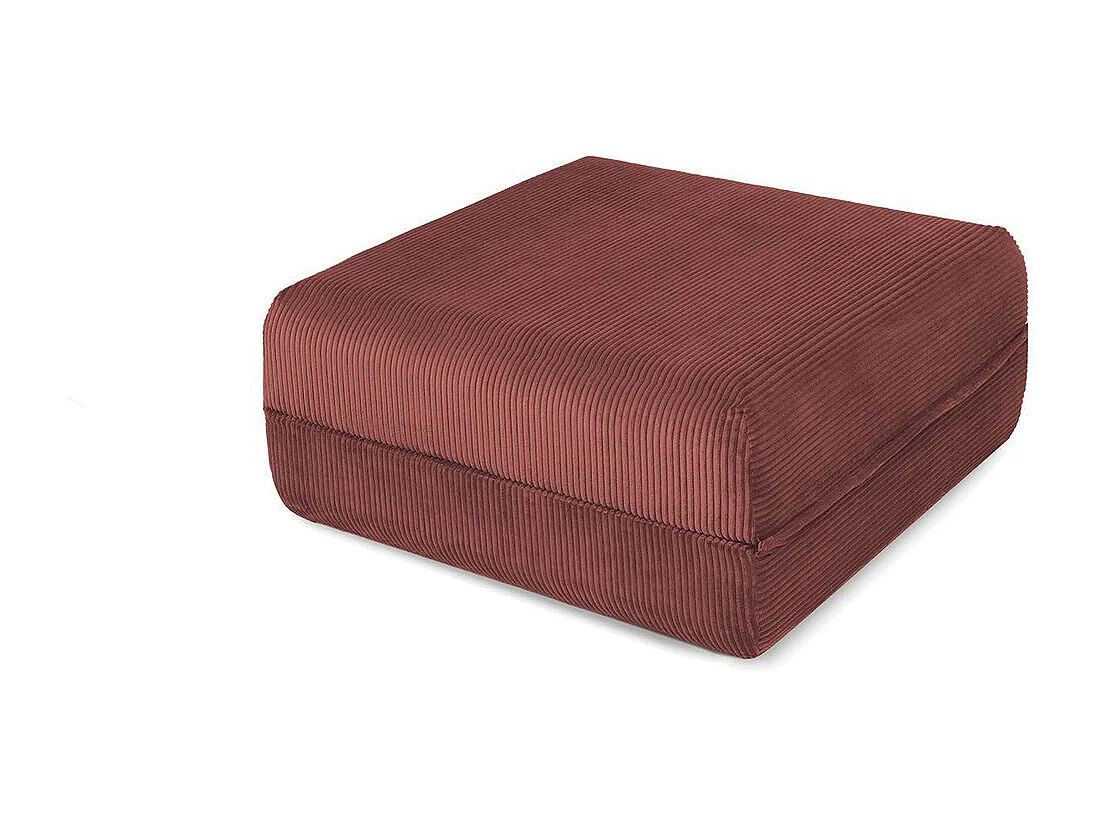 Canapé d'angle modulable et convertible 4 places - Velours côtelé - Rouge