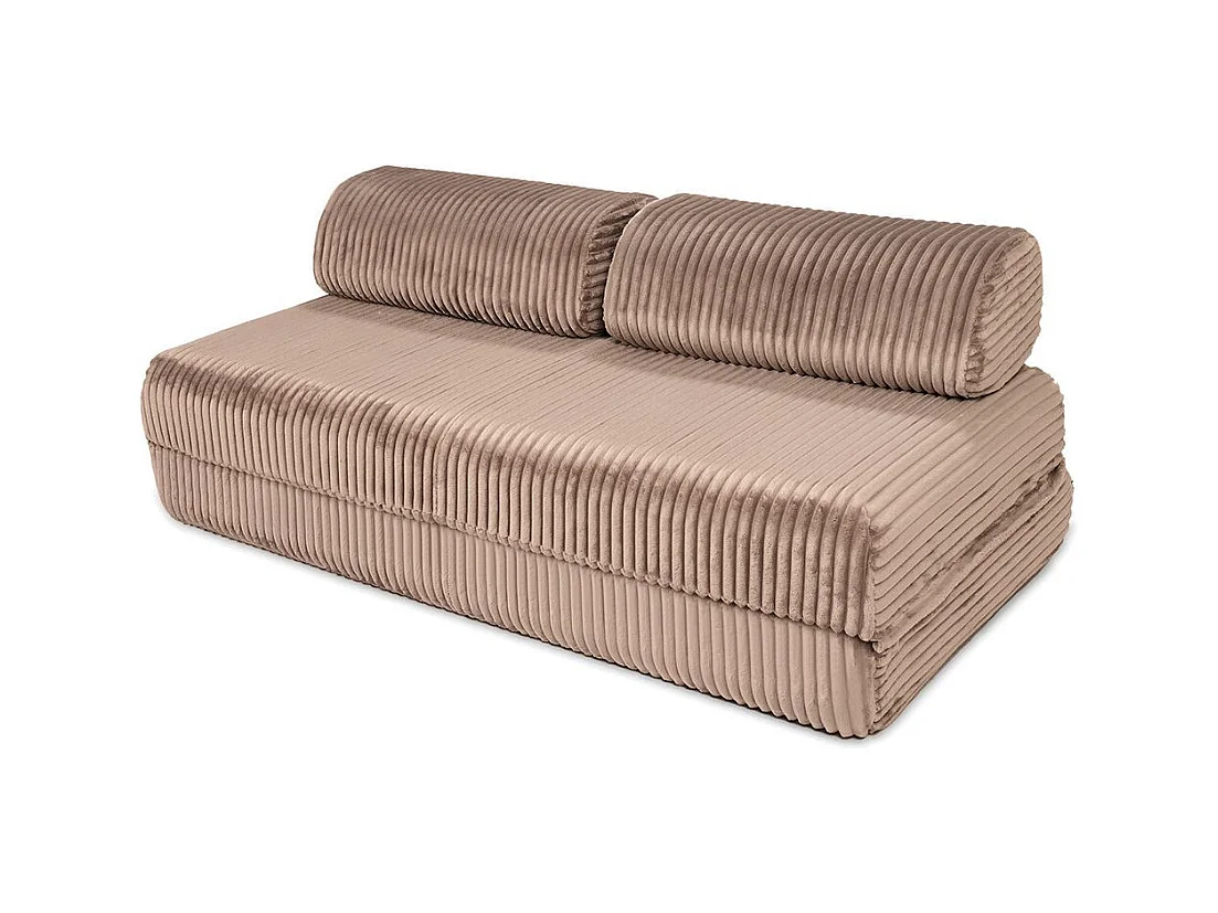 Canapé droit modulable et convertible 3 places - Velours côtelé XL - Marron