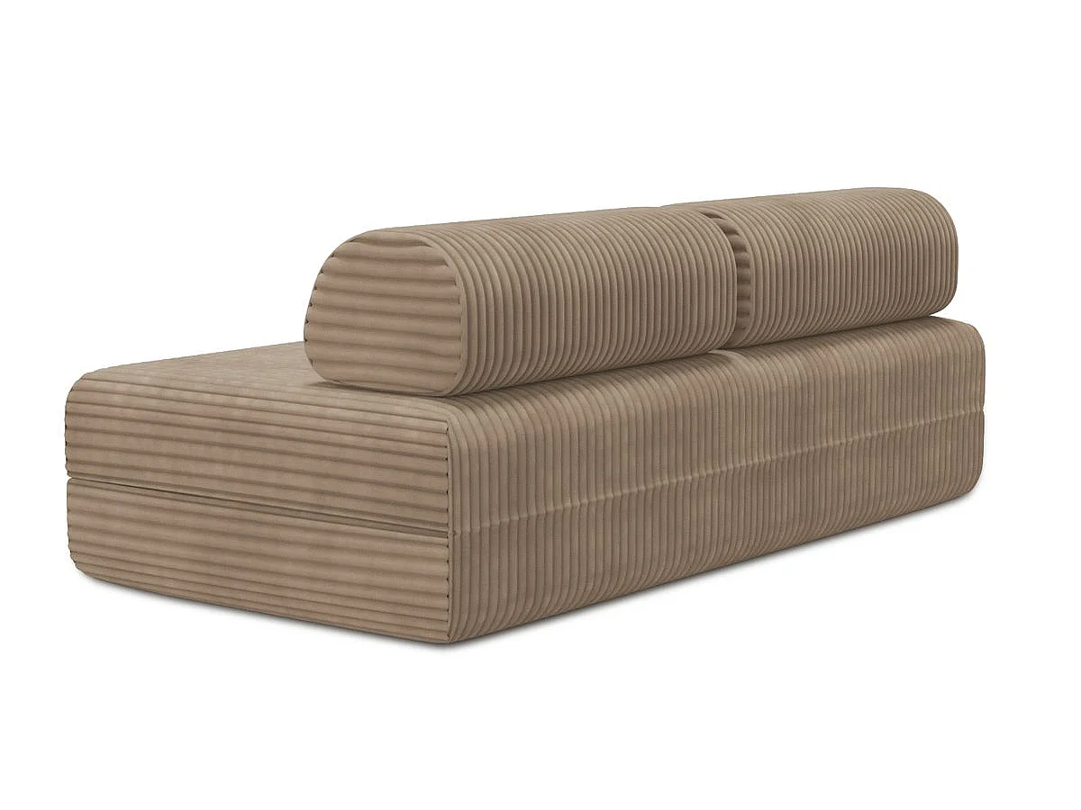 Canapé droit modulable et convertible 3 places - Velours côtelé XL - Marron