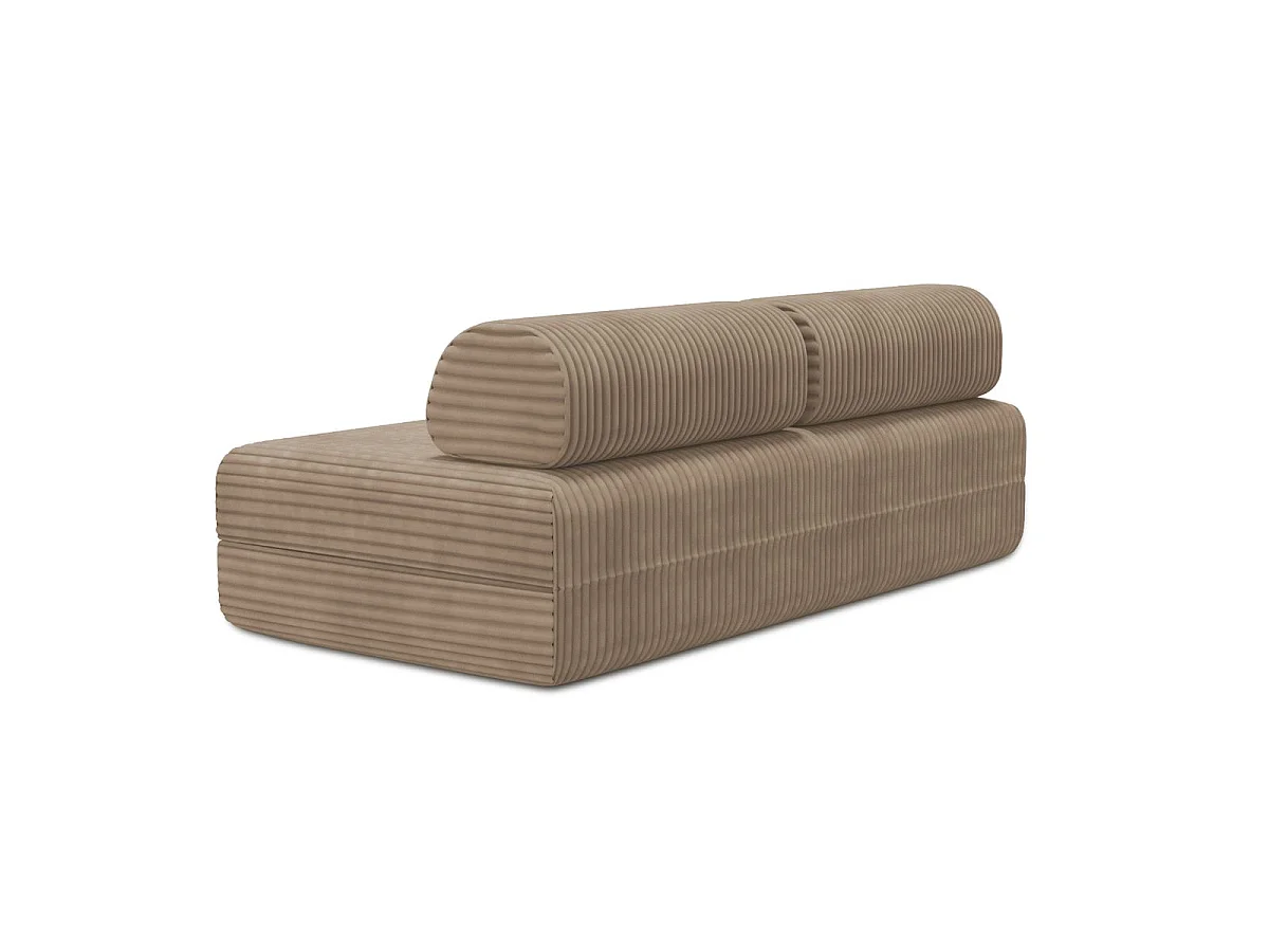 Canapé droit modulable et convertible 3 places - Velours côtelé XL - Marron