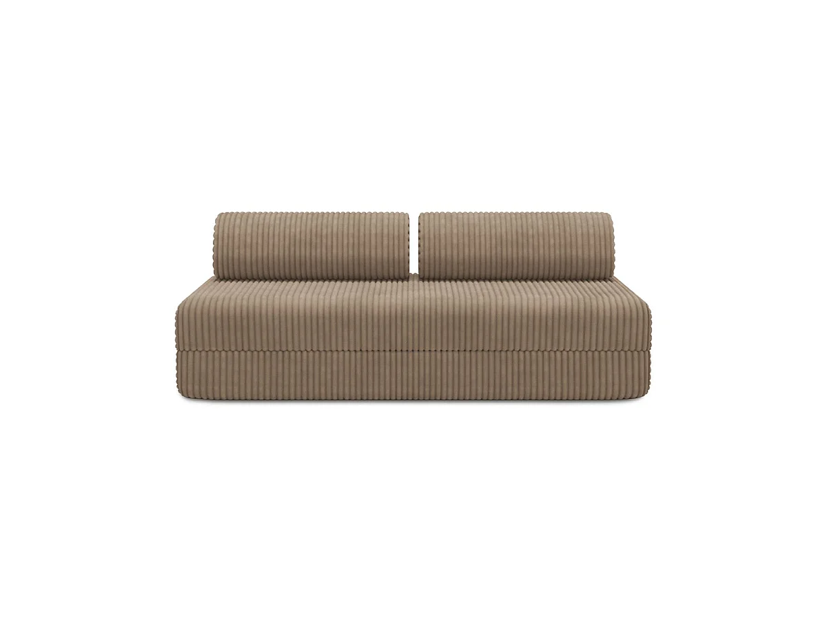 Canapé droit modulable et convertible 3 places - Velours côtelé XL - Marron
