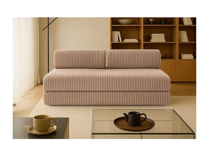 Canapé droit modulable et convertible 3 places - Velours côtelé XL - Marron