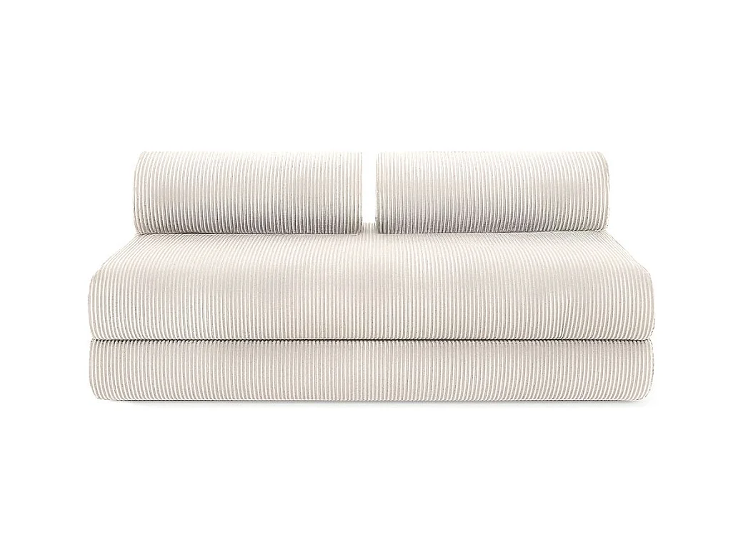 Canapé d'angle modulable et convertible 4 places - Velours côtelé - Blanc