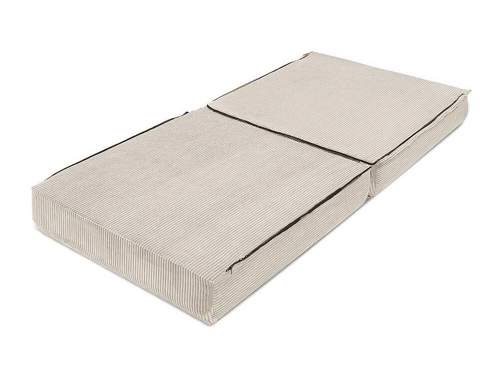 Canapé d'angle modulable et convertible 4 places - Velours côtelé - Blanc