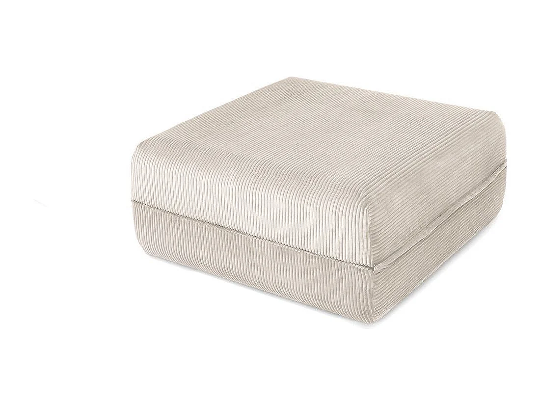 Canapé d'angle modulable et convertible 4 places - Velours côtelé - Blanc