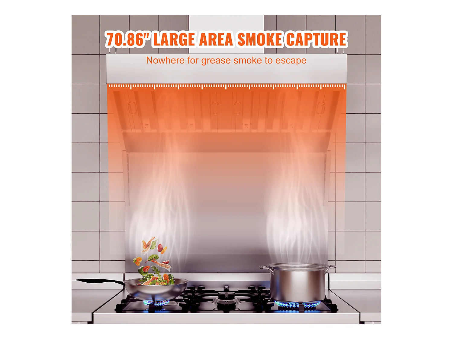 Kommerzielle Küchenabzugshaube SucceBuy, 15CM, Lebensmittelwagen, Edelstahl 201, Rostbeständig, Ideal für die Küche