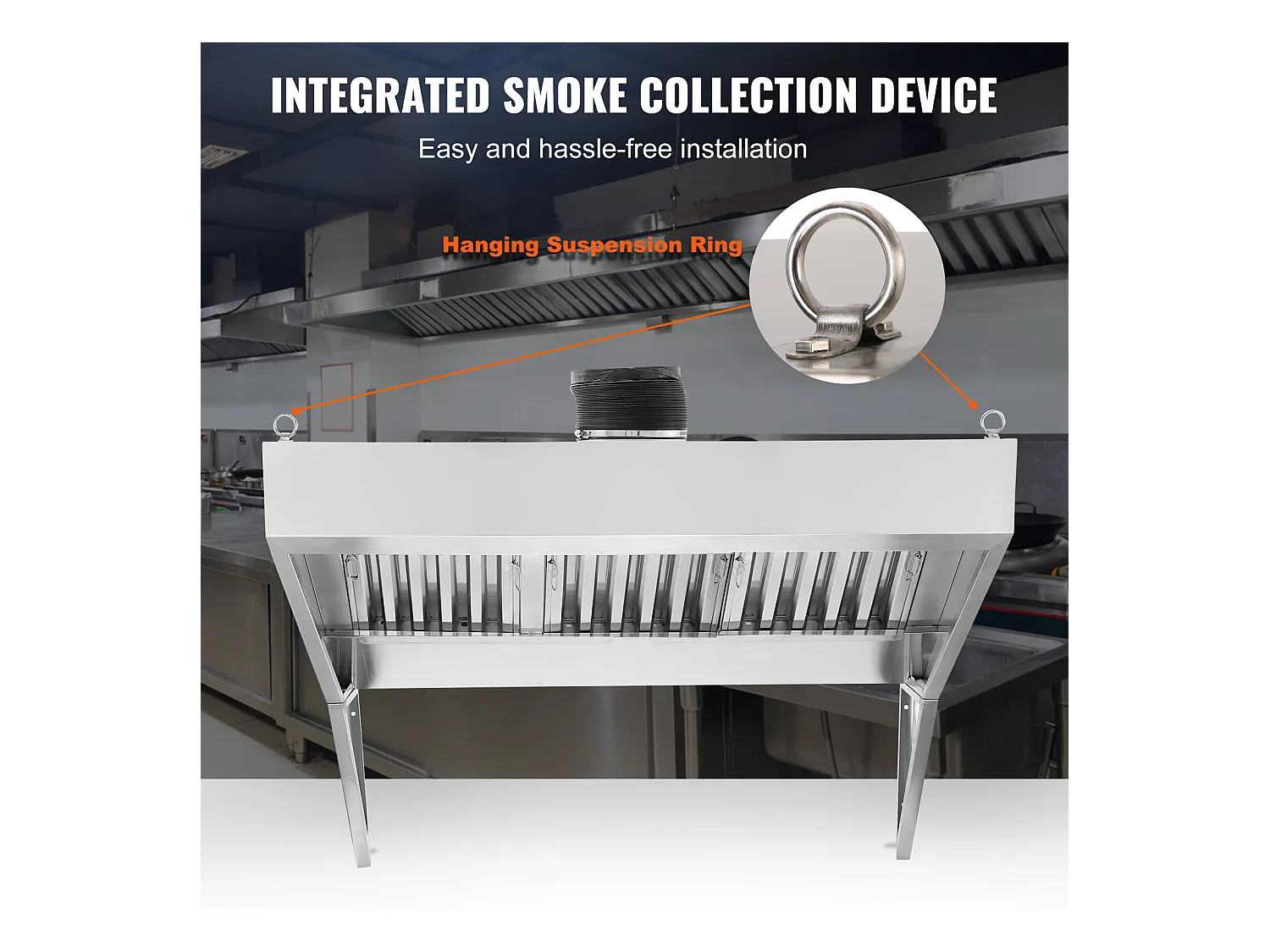 Kommerzielle Küchenabzugshaube SucceBuy, 15CM, Lebensmittelwagen, Edelstahl 201, Rostbeständig, Ideal für die Küche