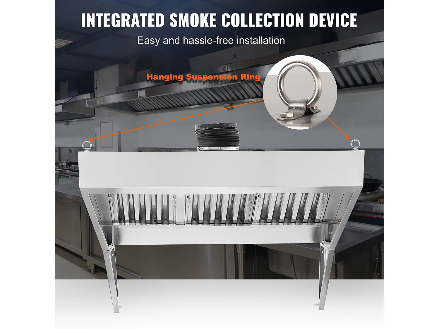 Hotte de Cuisinière Commerciale SucceBuy, 15CM, Camion de Nourriture, Acier Inoxydable 201, Résistant à la Rouille, Idéal pour la Cuisine