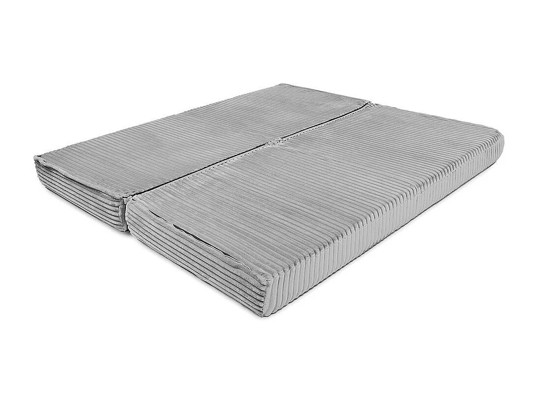 Canapé droit modulable et convertible 3 places - Velours côtelé XL - Gris clair
