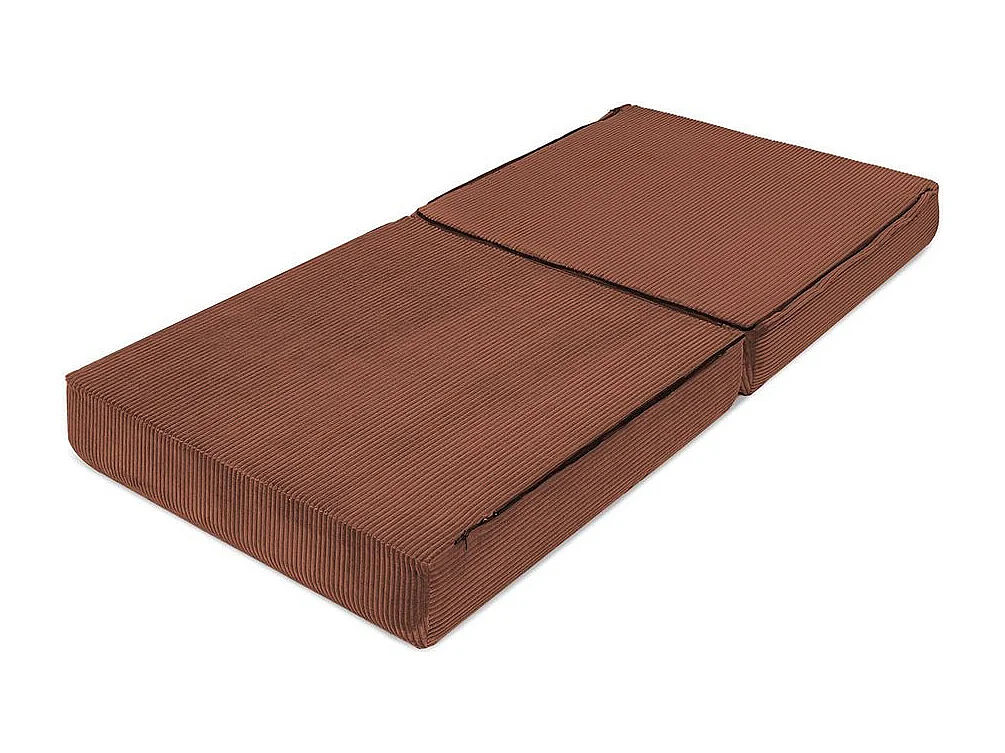 Canapé d'angle modulable et convertible 4 places - Velours côtelé - Terracotta