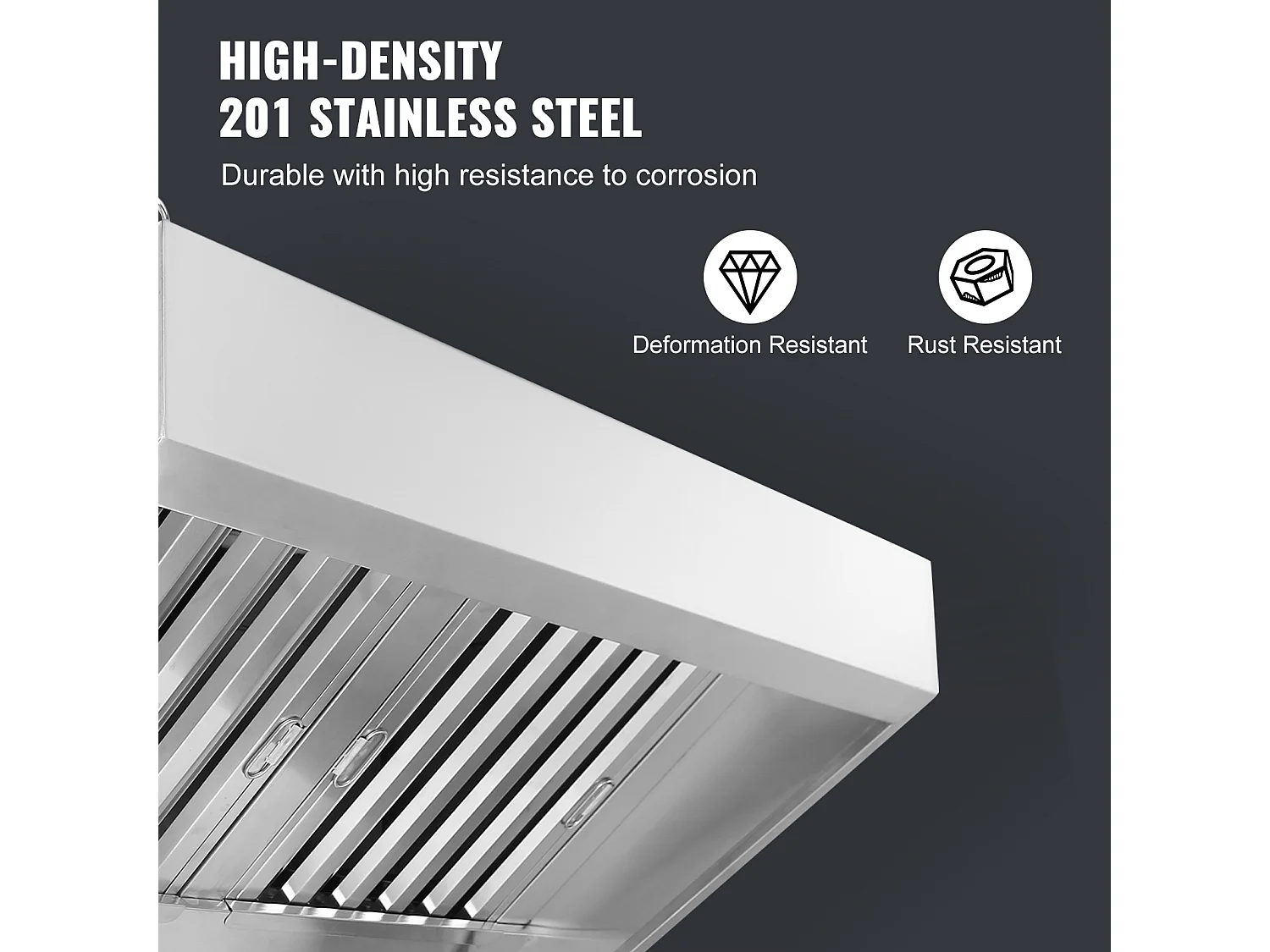 Hotte de Cuisine SucceBuy Commerciale, 18CM, Camion de Restauration, Acier Inoxydable 201, Résistant à la Rouille, Idéal pour la Cuisine