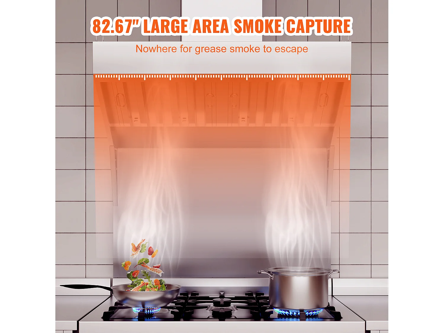 Cappa per Cucina SucceBuy Commerciale, 18CM, Camion di Ristorazione, Acciaio Inossidabile 201, Resistente alla Ruggine, Ideale per la Cucina