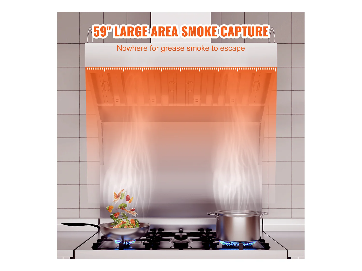 Hotte d'Extraction SucceBuy Commerciale 12.7CM, Ventilation pour Camion de Restauration en Acier Inoxydable 201