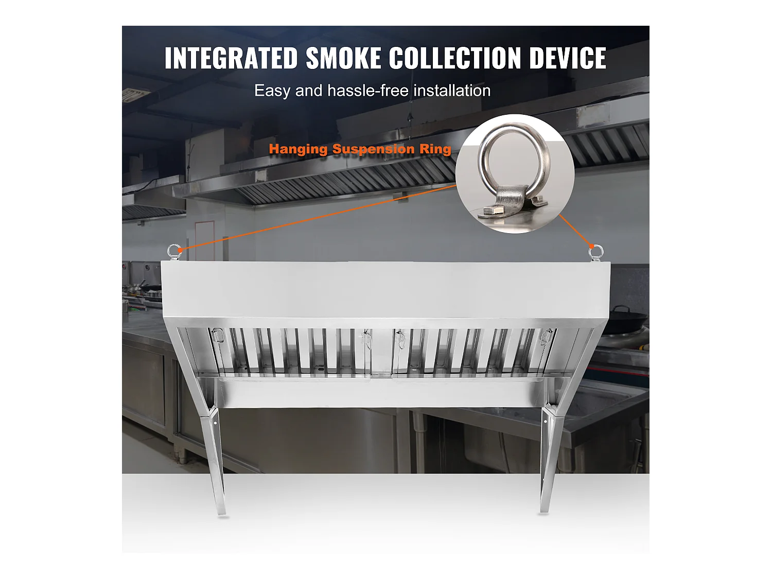 Hotte d'Extraction SucceBuy Commerciale 12.7CM, Ventilation pour Camion de Restauration en Acier Inoxydable 201