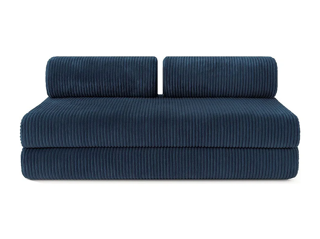 Canapé droit modulable et convertible 3 places - Velours côtelé XL - Bleu