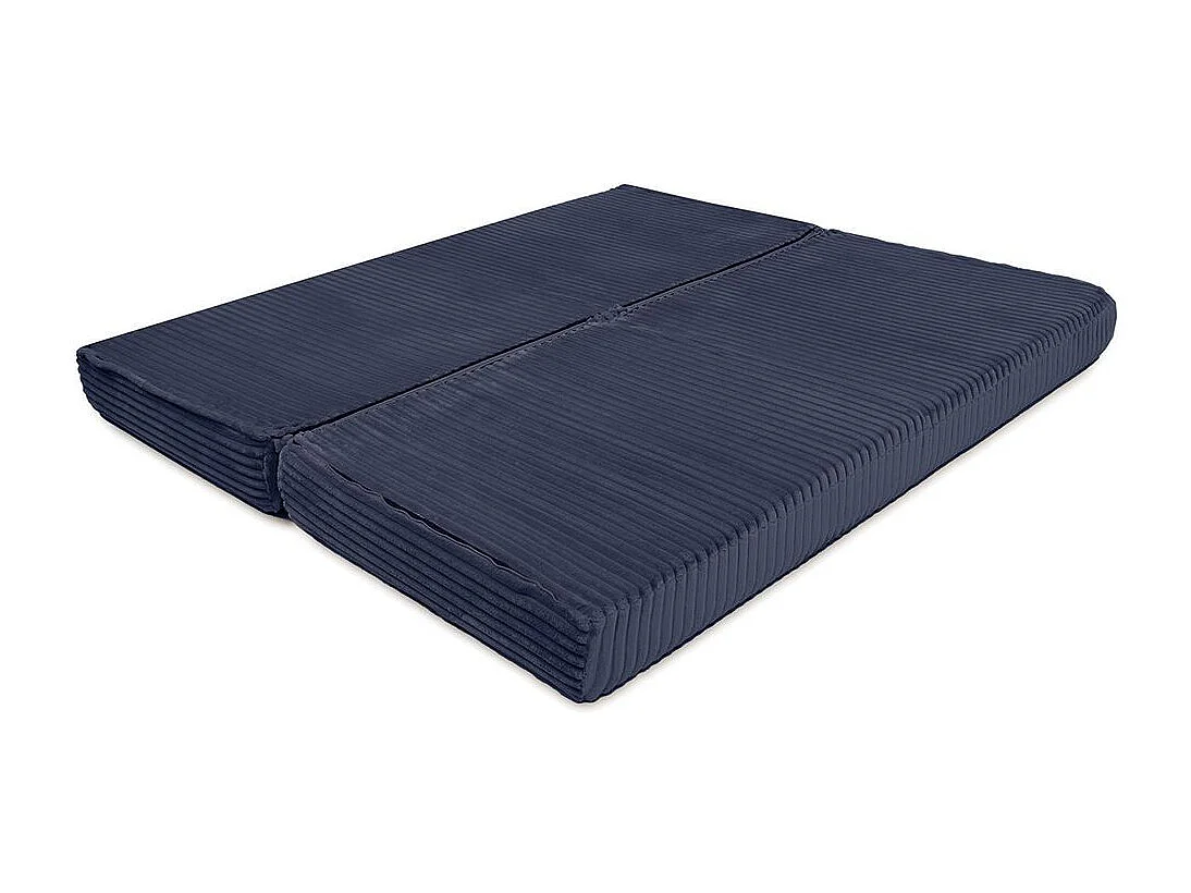 Canapé droit modulable et convertible 3 places - Velours côtelé XL - Bleu
