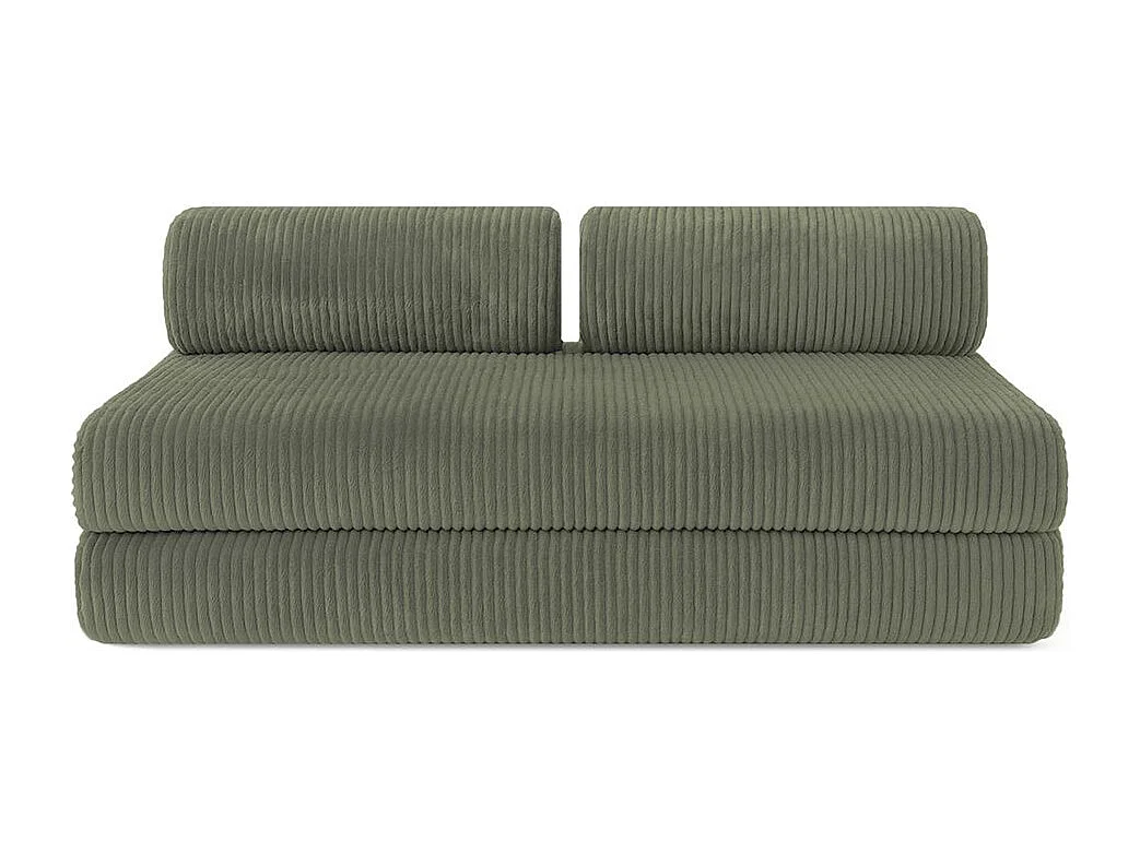 Canapé droit modulable et convertible 3 places - Velours côtelé XL - Vert