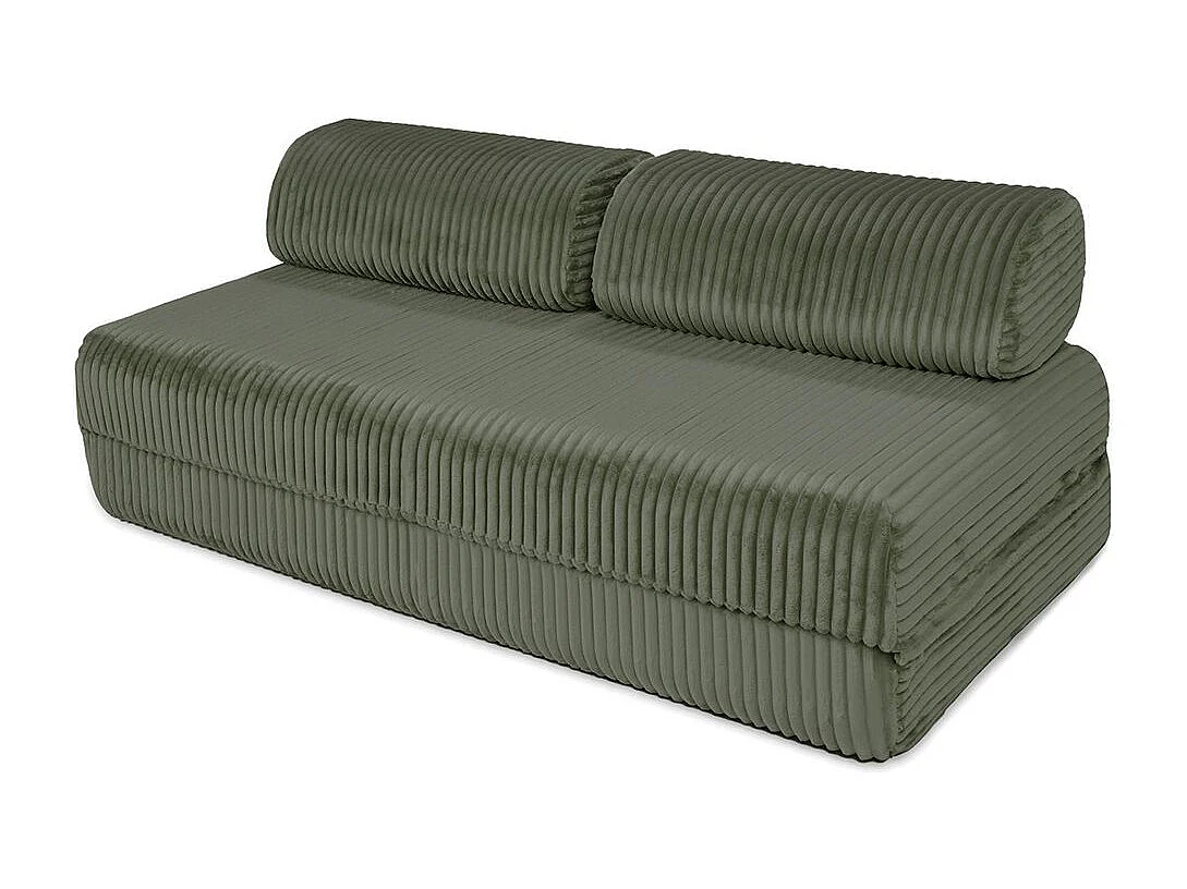 Canapé droit modulable et convertible 3 places - Velours côtelé XL - Vert