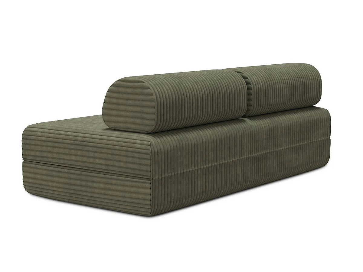 Canapé droit modulable et convertible 3 places - Velours côtelé XL - Vert